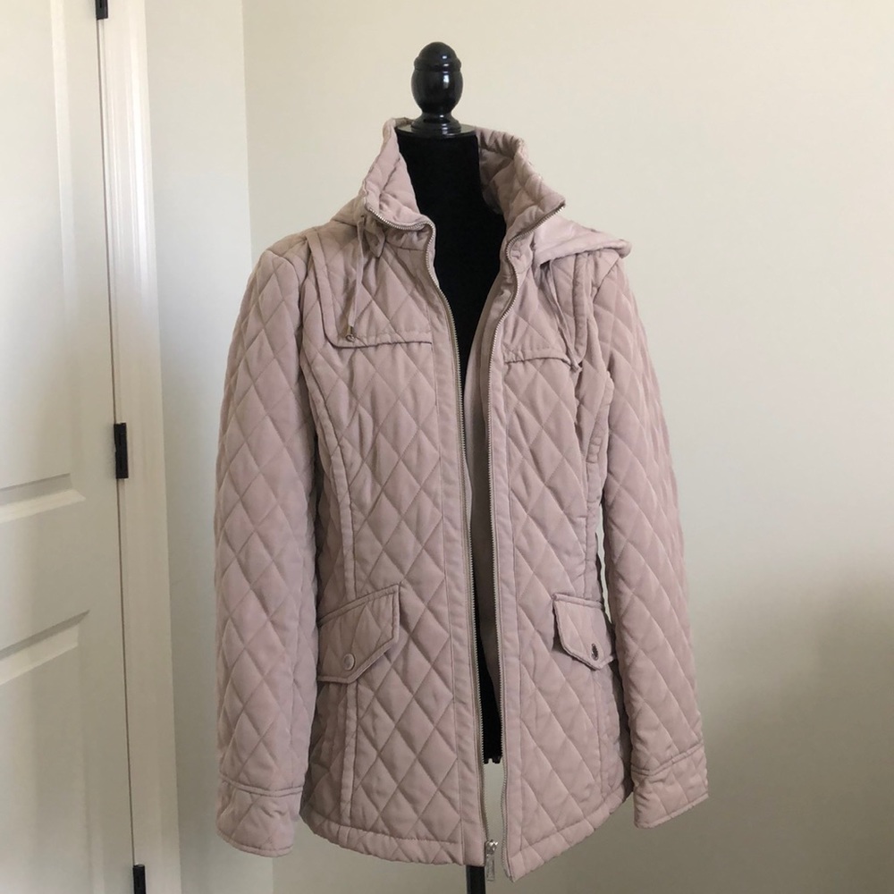 London Fog Quilted Coat with Detachable Hood